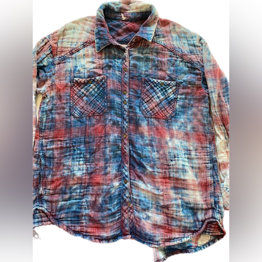 Free People Plaid Double Dip Button
Down Shacket large - Picture 7 of 16